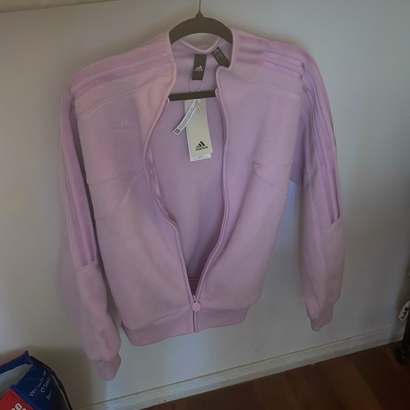 Adidas Lilac Fleece Jacket | New With Tags - Picture 3 of 8